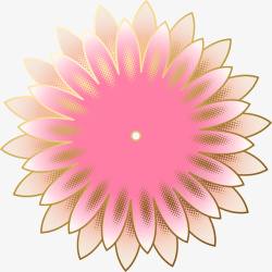 粉色金边装饰花朵矢量图素材