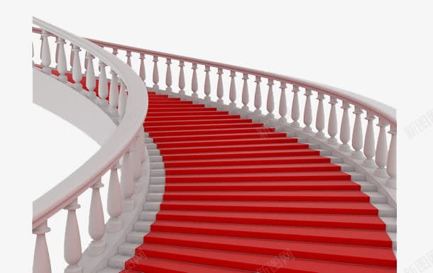 红色楼梯png免抠素材_新图网 https://ixintu.com 3d弧形楼梯 建筑 梯子 楼梯 红色