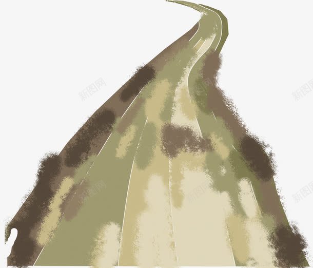 绿色手绘线条道路png免抠素材_新图网 https://ixintu.com 线条 绿色 道路
