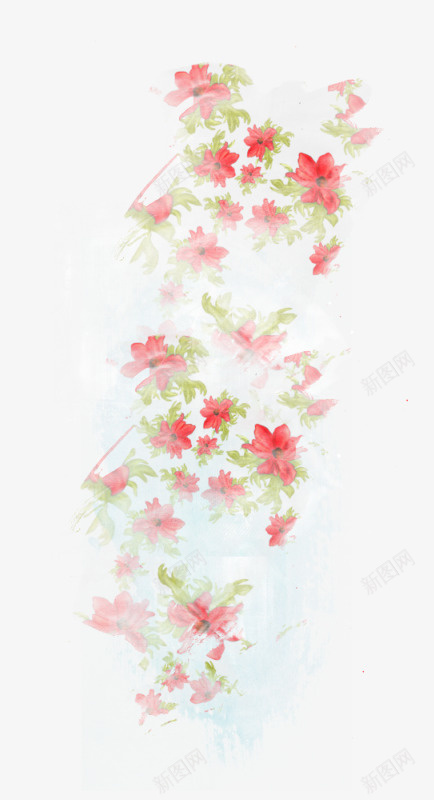 素雅花纹装饰背景png免抠素材_新图网 https://ixintu.com 素雅 绿叶 花朵 花纹