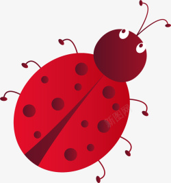 可爱飞虫红色瓢虫矢量图高清图片