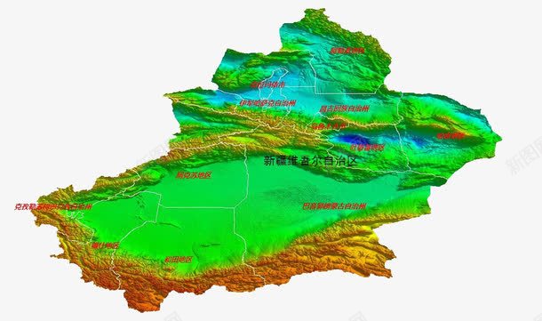 绿色新疆地图png免抠素材_新图网 https://ixintu.com 中国新疆 地图 新疆地图 新疆省地图 绿色地图