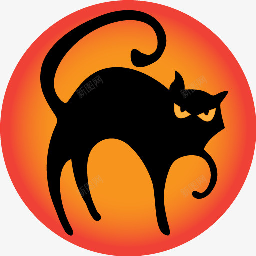 黑色的猫万圣节主题png免抠素材_新图网 https://ixintu.com black cat 猫 黑色的