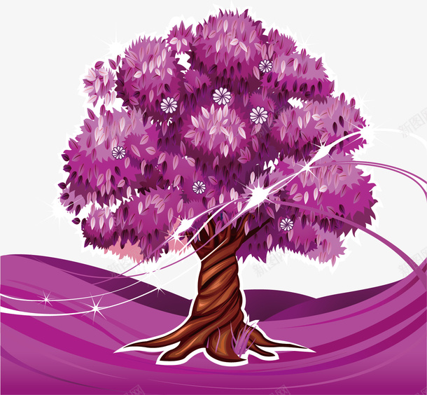 卡通浪漫紫色树矢量图ai免抠素材_新图网 https://ixintu.com 卡通 树 浪漫 紫色 矢量图