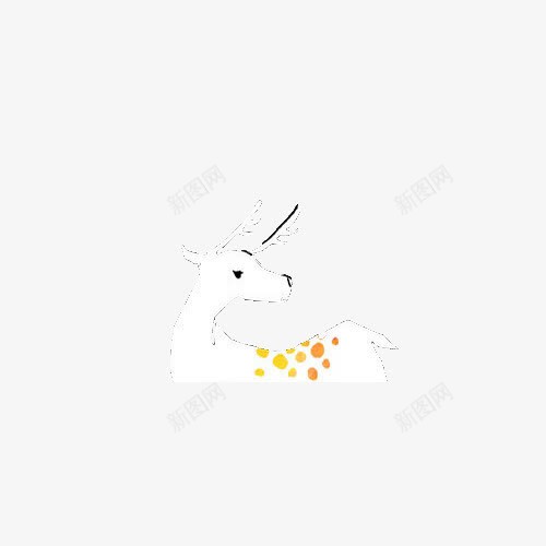 手绘可爱黄色斑点小鹿png免抠素材_新图网 https://ixintu.com 可爱 斑点 黄色