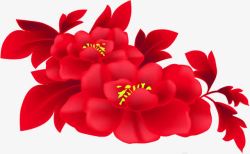 黄芯中秋节红色黄芯花朵高清图片