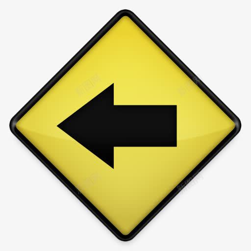 箭头左黄色道路标志图标png_新图网 https://ixintu.com arrow left 左 箭头