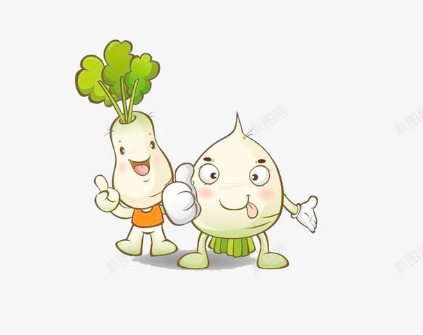 两个卡通萝卜png免抠素材_新图网 https://ixintu.com 卡通 白色 萝卜 蔬菜