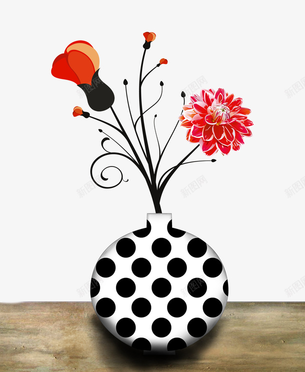 漂亮的花瓶油画psd免抠素材_新图网 https://ixintu.com 免抠 免抠素材 油画 油画花瓶 漂亮 红色 花朵 花瓶