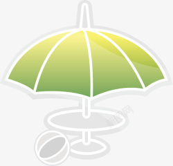 绿色伞片矢量图素材