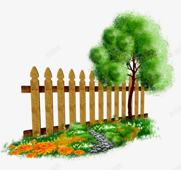 绿色树木围栏装饰png免抠素材_新图网 https://ixintu.com 围栏 树木 绿色 装饰