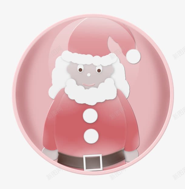 圣诞老人圆形装饰png免抠素材_新图网 https://ixintu.com 圣诞 帽子 纪念币 老人 装饰