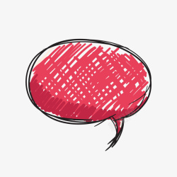红色对话框涂鸦矢量图素材