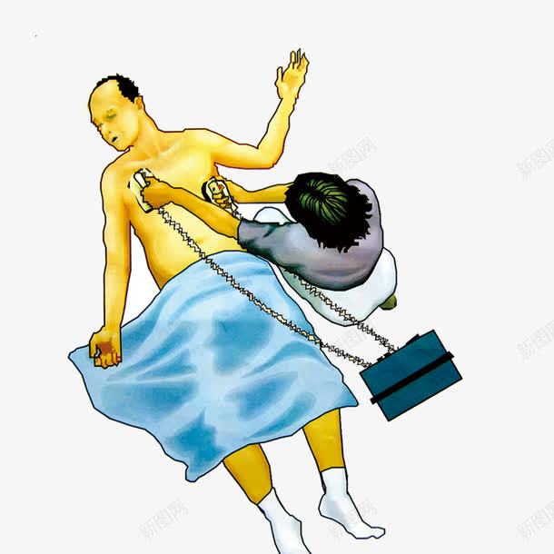 抢救元素png免抠素材_新图网 https://ixintu.com png 元素 卡通 应急救援 抢救 病人 胸外按压