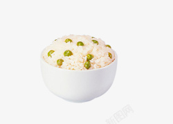 一碗大米饭一碗青豆蒸大米饭高清图片