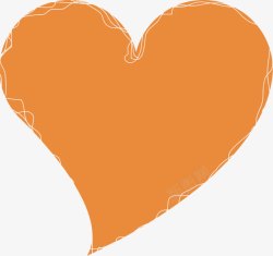 橙色爱心海报背景七夕情人节素材