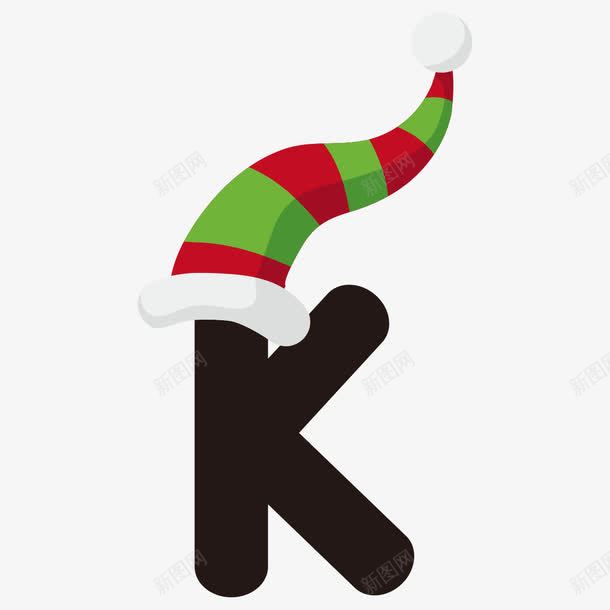 圣诞字母Kpng免抠素材_新图网 https://ixintu.com 3D字母 圣诞字母K 圣诞帽 圣诞帽创意字母 字母带圣诞帽 彩色字母 彩色立体字 立 艺术字 艺术字母 黑色