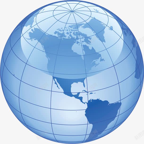 蓝色图标大图地球png_新图网 https://ixintu.com 免抠 地球 地球仪 蓝色 装饰