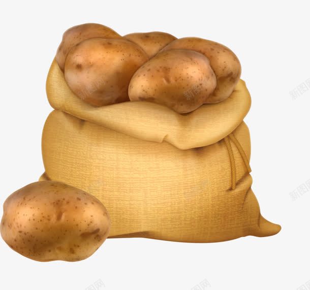 一袋土豆png免抠素材_新图网 https://ixintu.com 土豆 食物 马铃薯