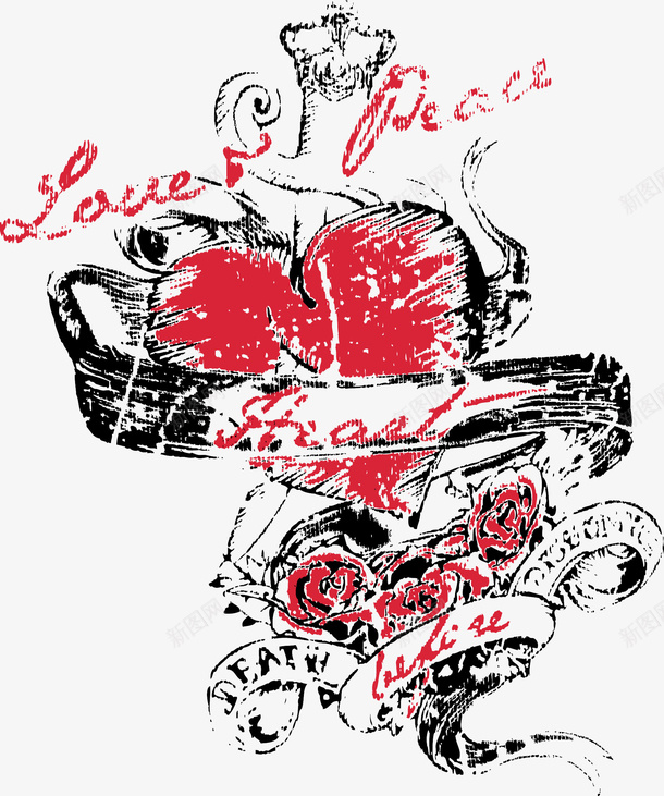 Loverpeace矢量图eps免抠素材_新图网 https://ixintu.com PNG 心 心脏 海报素材 素材 装饰 矢量图