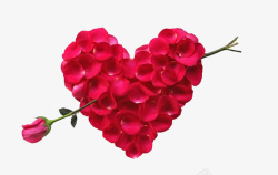 情人节浪漫心形玫瑰瓣装饰素材
