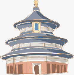 卡通尖塔png三层尖塔古建筑高清图片