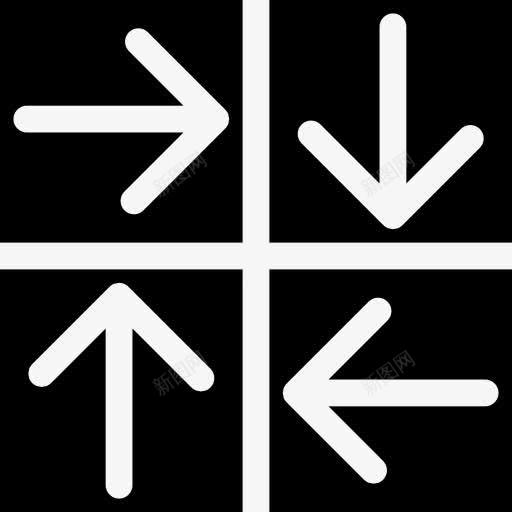 四箭法在不同的方向图标png_新图网 https://ixintu.com 四 广场 广场方向 指点方向 箭