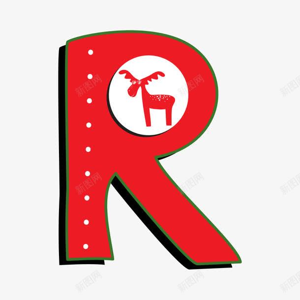 圣诞英文字母Rpng免抠素材_新图网 https://ixintu.com 创意字母 卡通驯鹿 彩色字母 立体字母 红色 艺术字体 艺术字母 英文字母