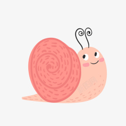 粉色卡通蜗牛素材