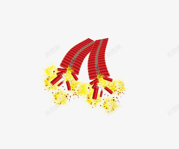 大红鞭炮png免抠素材_新图网 https://ixintu.com 炮竹 红色 节日 鞭炮
