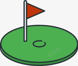 高尔夫球洞红旗高清图片