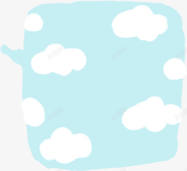 可爱云朵蓝色漫画框png免抠素材_新图网 https://ixintu.com 云朵 可爱 漫画框 画框 蓝色云朵
