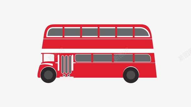 红色双层小巴士png免抠素材_新图网 https://ixintu.com 双层小巴士 旅游巴士 矢量小巴士 红色小巴士