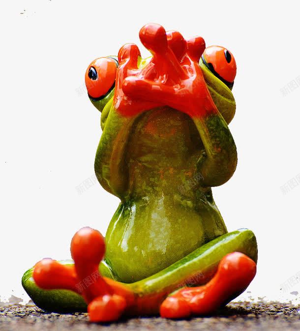 可爱搞笑的青蛙psd免抠素材_新图网 https://ixintu.com 可爱搞笑 坐在地上 坐在地面的青蛙 绿色青蛙 青蛙