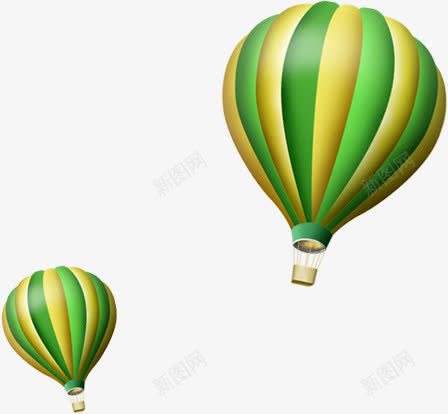 黄绿热气球png免抠素材_新图网 https://ixintu.com 气球 热气球 飘 飞 黄绿
