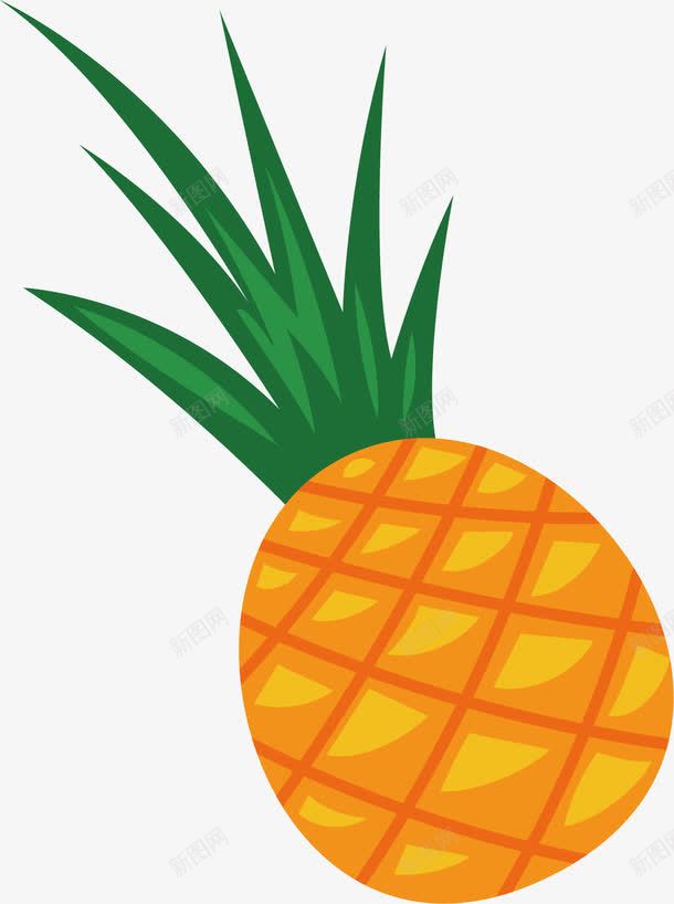 一颗菠萝png免抠素材_新图网 https://ixintu.com 凤梨 新鲜水果 水果 矢量素材 菠萝