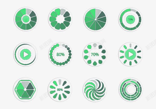预载图标psd_新图网 https://ixintu.com 加载 图标 绿色 载入中 预载符号