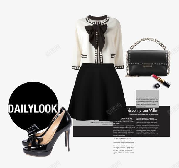 裙装和黑色高跟鞋png免抠素材_新图网 https://ixintu.com 服装搭配 裙装 黑色高跟鞋