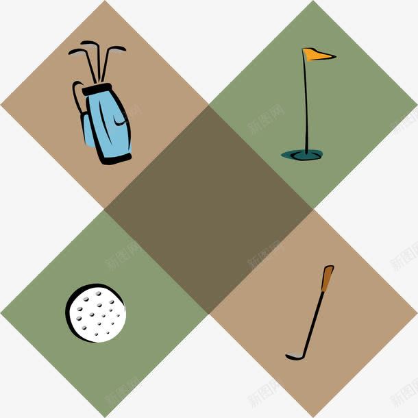 高尔夫装备png免抠素材_新图网 https://ixintu.com 球棍 球袋 高尔夫
