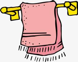 卡通粉色毛巾矢量图素材
