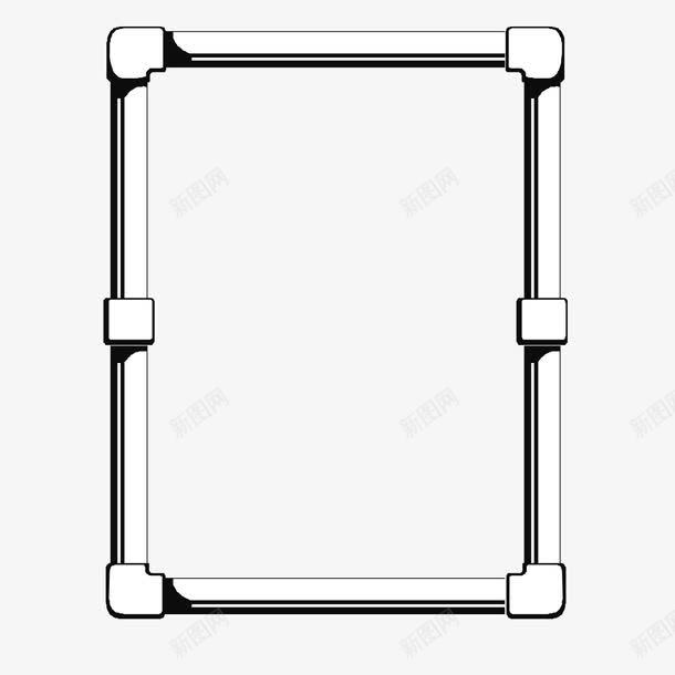 黑色节点立体线框竖框png免抠素材_新图网 https://ixintu.com 立体 竖框 线框 节点 黑色
