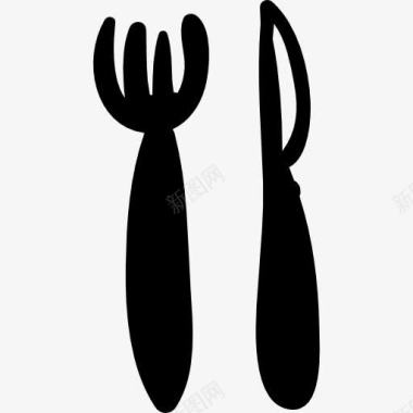 餐厅手绘的刀和叉图标图标