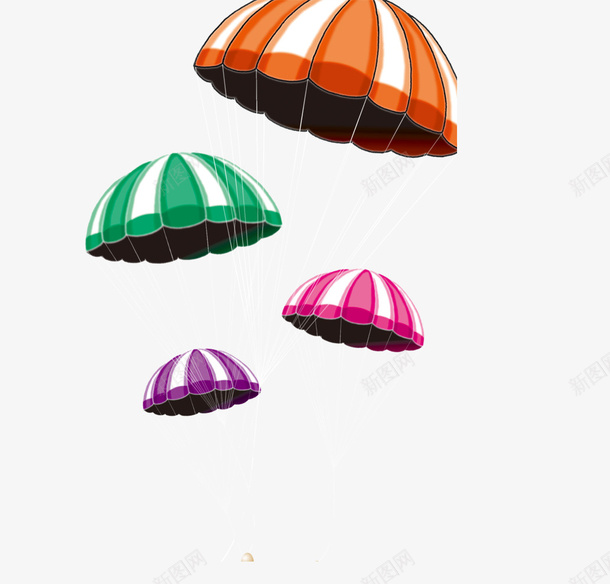 彩色降落伞png免抠素材_新图网 https://ixintu.com 橙色降落伞 粉色降落伞 紫色降落伞 降落伞