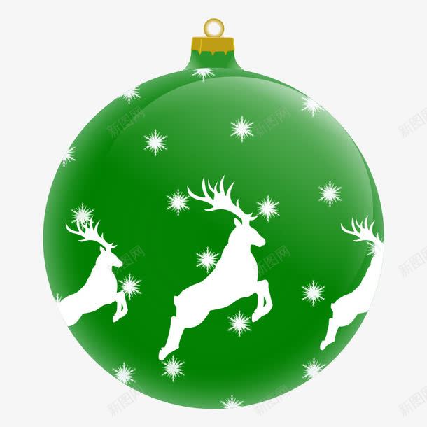 绿色圣诞球png免抠素材_新图网 https://ixintu.com 一个圣诞球 可爱 图案设计 球 绿色