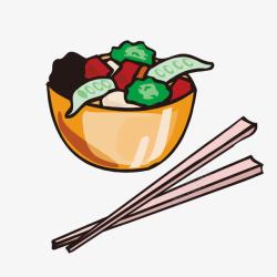 手绘碗筷吃饭图案手绘碗筷吃饭图案高清图片