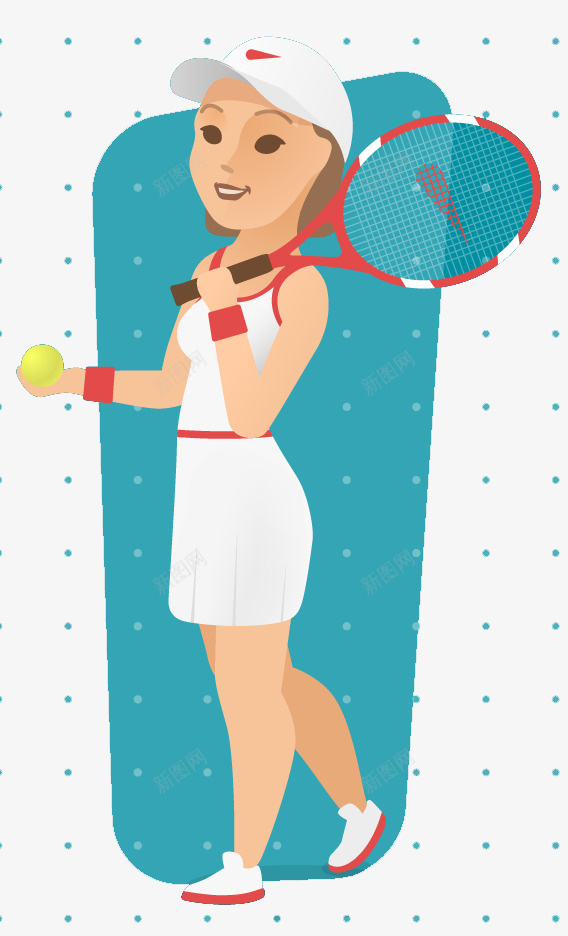 职业人物png免抠素材_新图网 https://ixintu.com 人物 女孩 插画 简约 网球 职业 运动