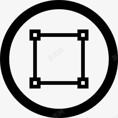 方形与圆形按钮点在角落图标图标
