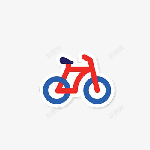 卡通自行车png免抠素材_新图网 https://ixintu.com png图片 交通工具 免费png 手绘 红色 蓝色 车子