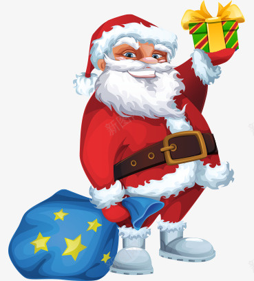 圣诞老人礼物png免抠素材_新图网 https://ixintu.com 卡通 圣诞老人礼物 圣诞节元素 袋子