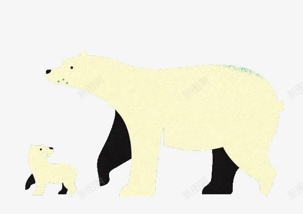 大小北极熊png免抠素材_新图网 https://ixintu.com 北极熊 图外创意 白色 矢量插图